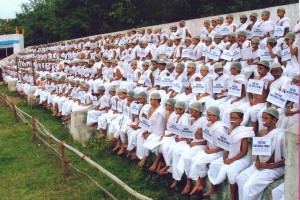 Most people dressed as Mohandas Karamchand Gandhi