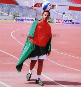 FARTHEST DISTANCE TRAVELLED WITH A FOOTBALL BALANCED ON THE HEAD