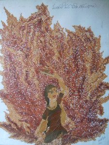 PAINTING WITH DRY LEAVES AND PETALS