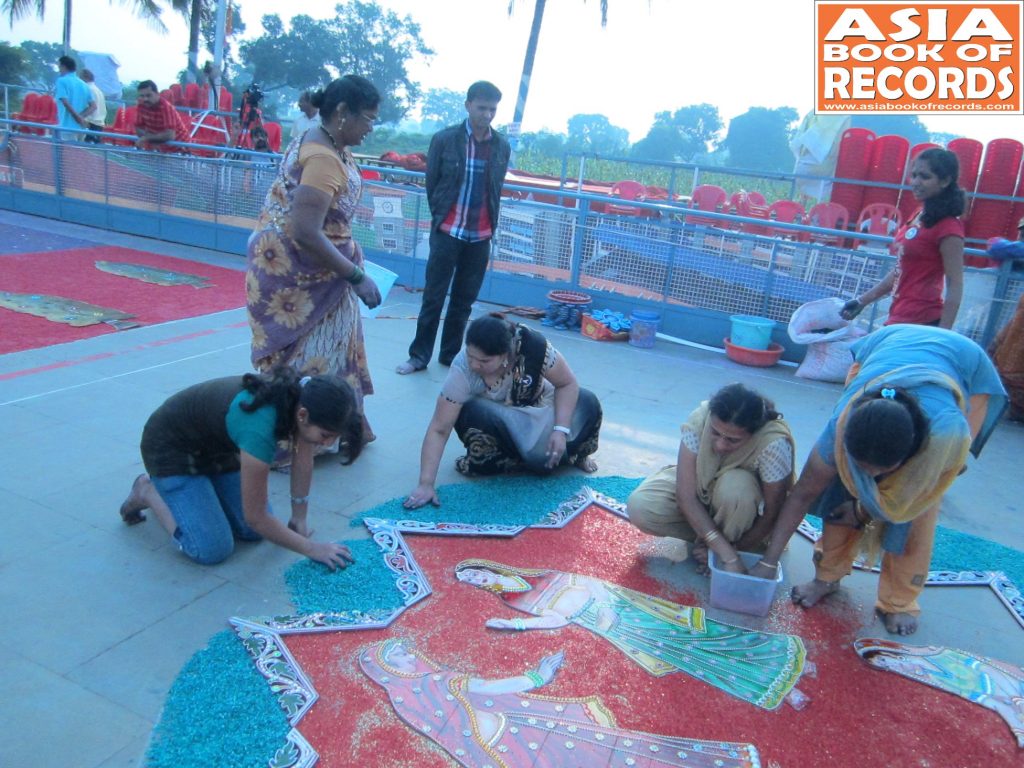 LARGEST WASTE MATERIAL RANGOLI