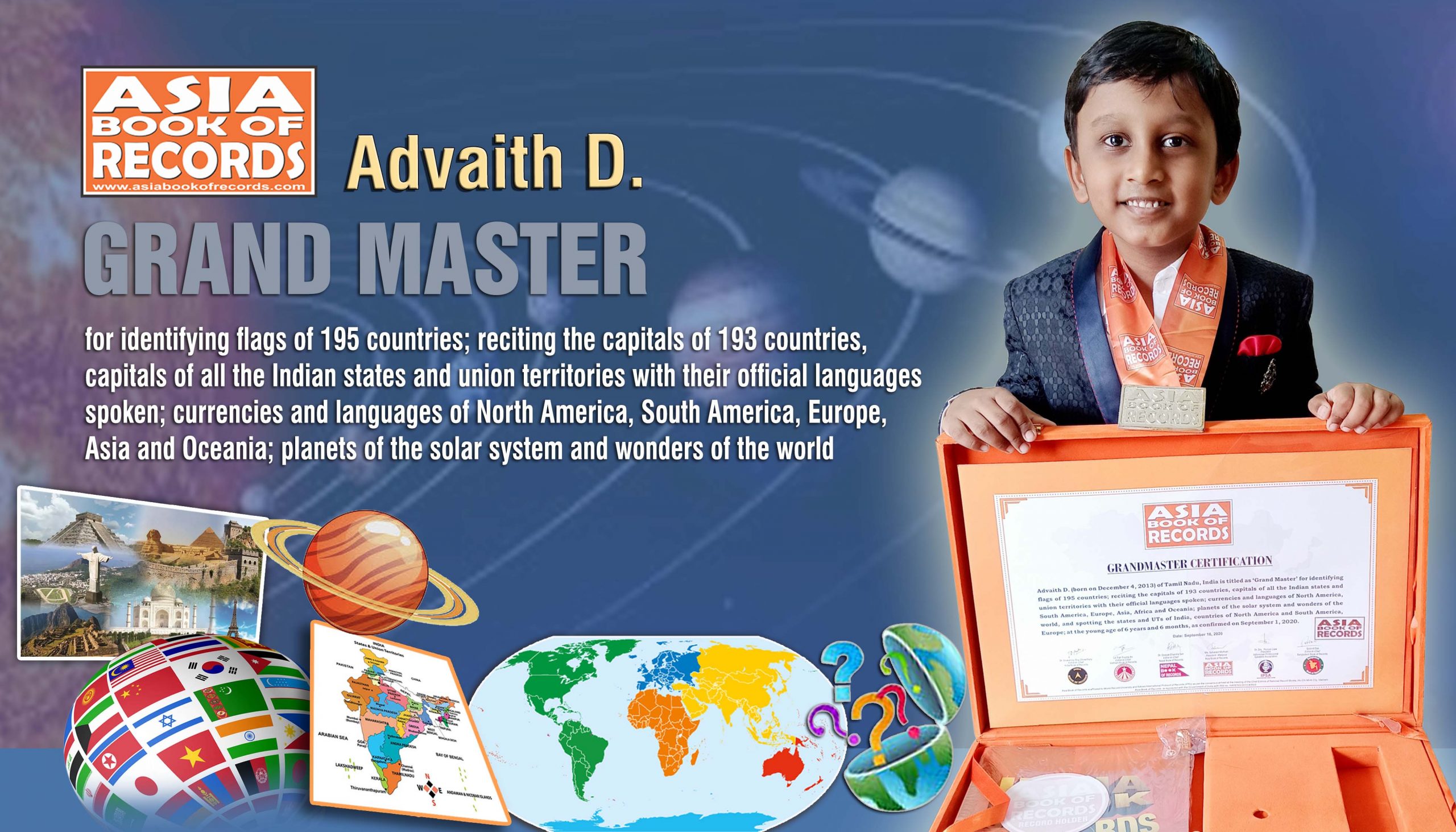 GRAND MASTER – JAYAKRISHNAN H - Asia Book of Records