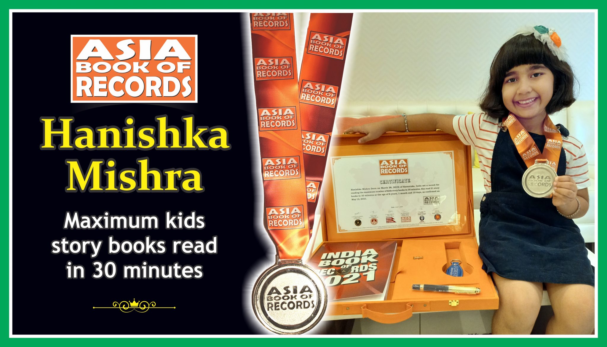 Maximum kids story books read in 30 minutes Asia Book of Records