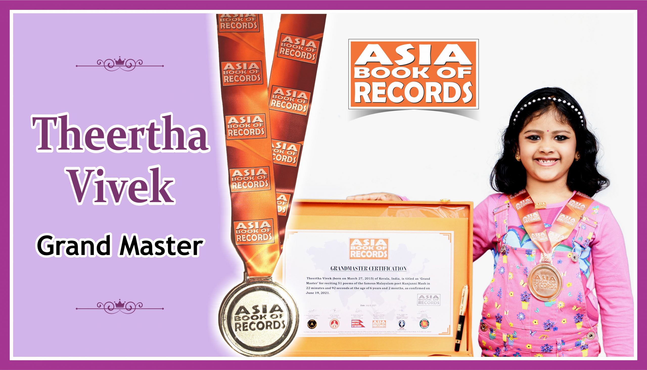 GRAND MASTER – JAYAKRISHNAN H - Asia Book of Records