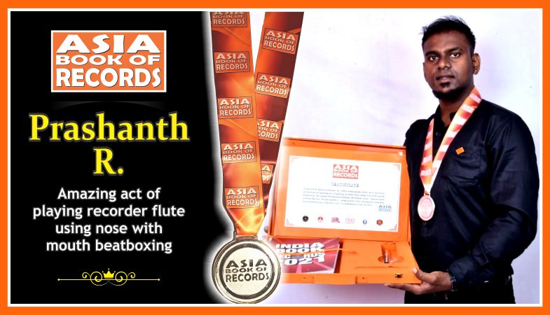 Prashanth R Amazing act of playing recorder flute using nose with mouth beatboxing ...