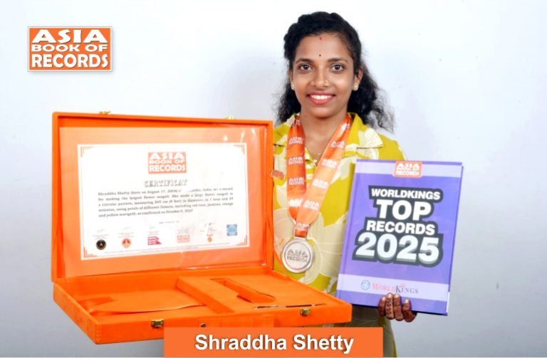 Largest flower rangoli made by an individual flower rangoli