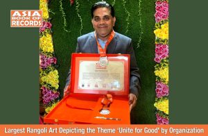 Largest Rangoli Art Depicting the Theme ‘Unite for Good' by Organization