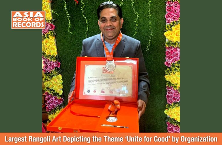 Largest Rangoli Art Depicting the Theme ‘Unite for Good' by Organization