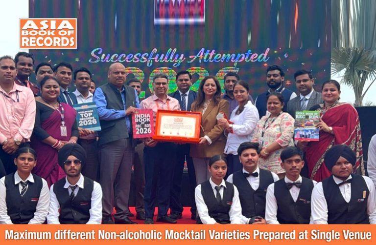 Maximum different Non-alcoholic Mocktail Varieties Prepared at Single Venue Maximum different Non-alcoholic Mocktail Varieties Prepared at Single Venue