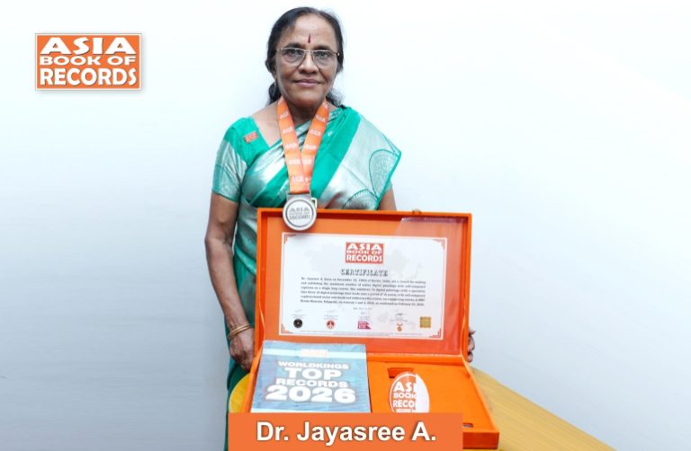 Maximum online digital paintings with self-composed captions on a single long canvas made and exhibited by an individual