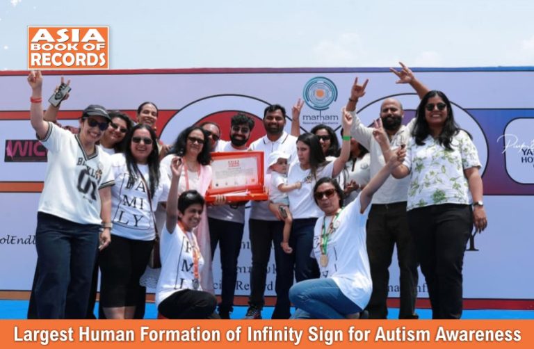 Largest Human Formation of Infinity Sign for Autism Awareness