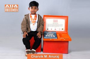Image of Charvik M Anuraj, Fastest kid to recite ten long English words blindfolded