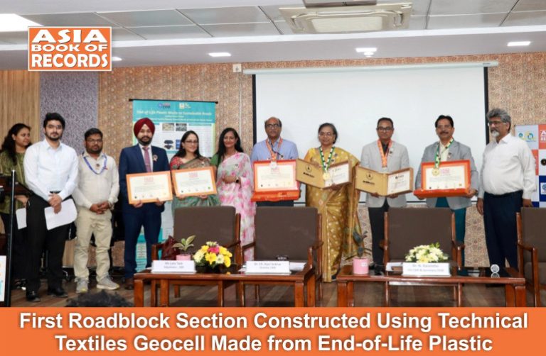 First Roadblock Section Constructed Using Technical Textiles Geocell Made from End-of-Life Plastic First Roadblock Section Constructed Using Technical Textiles Geocell Made from End-of-Life Plastic
