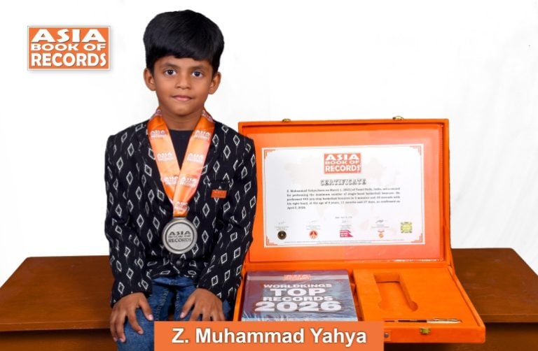 Image of Z Muhammad Yahya, Maximum single-hand basketball bounces performed by a kid