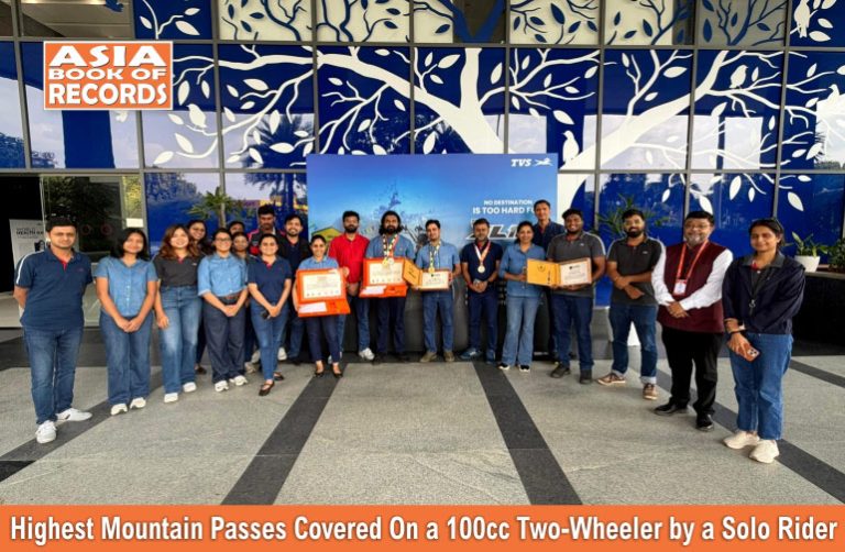 TVS Motor Company - Highest Mountain Passes Covered On a 100cc Two-Wheeler by a Solo Rider