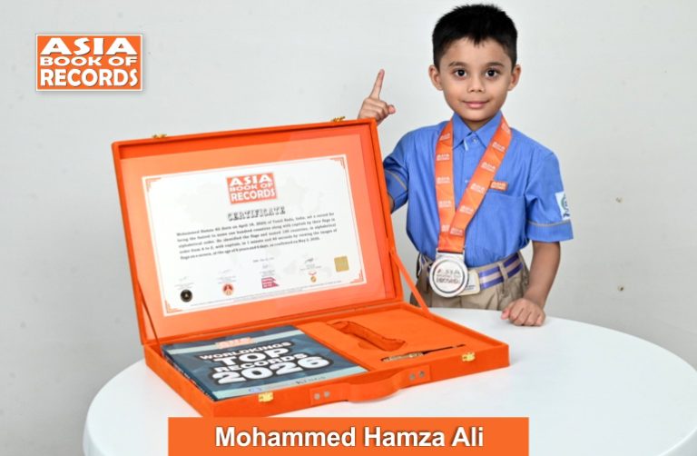 Image of Mohammed Hamza Ali, Fastest kid to name one hundred countries along with capitals by their flags in alphabetical order