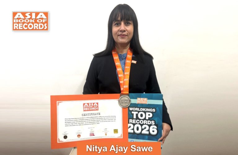 Maximum English songs released on YouTube in six months by an individual Image of Nitya Ajay Sawe, Maximum English songs released on YouTube in six months by an individual.