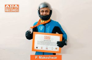 Image of P Makeshwar, Longest duration of a freefall tandem skydive performed by an officer of the Armed Forces.