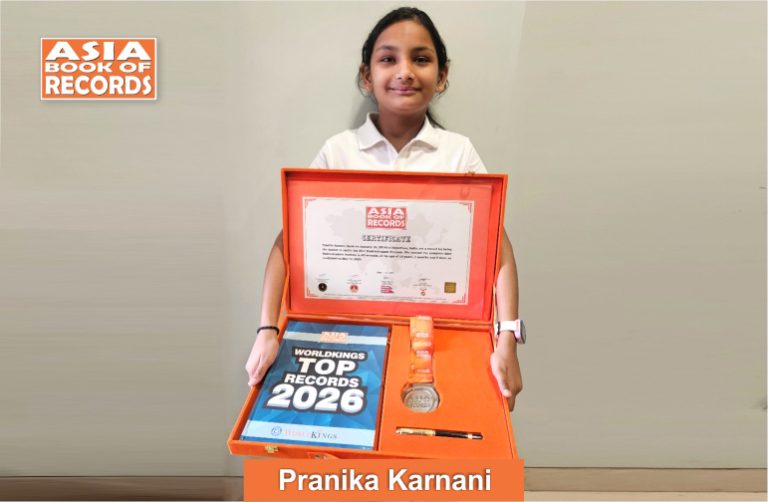 Fastest child to recite the Shiv Rudrashtakam Stotram Image of Pranika Karnani, Fastest child to recite the Shiv Rudrashtakam Stotram.