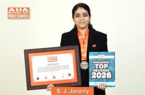Image of S. J Jananiy, Maximum music credits held by an individual in a Tamil feature film.