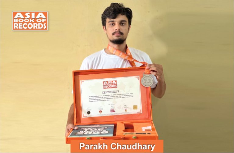 Maximum rope skips performed in five minutes by a teen Image of Parkh Chaudhary, Maximum rope skips performed in five minutes by a teen.