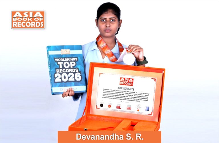 Maximum medals won in Chess Boxing by a teen Pic of Devanandha S R, Maximum medals won in Chess Boxing by a teen.