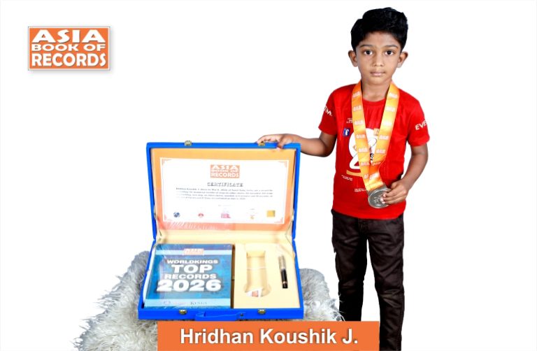 Maximum steps ascended by a kid on inline skates Pic of Hridhan Koushik J, Maximum steps ascended by a kid on inline skates.