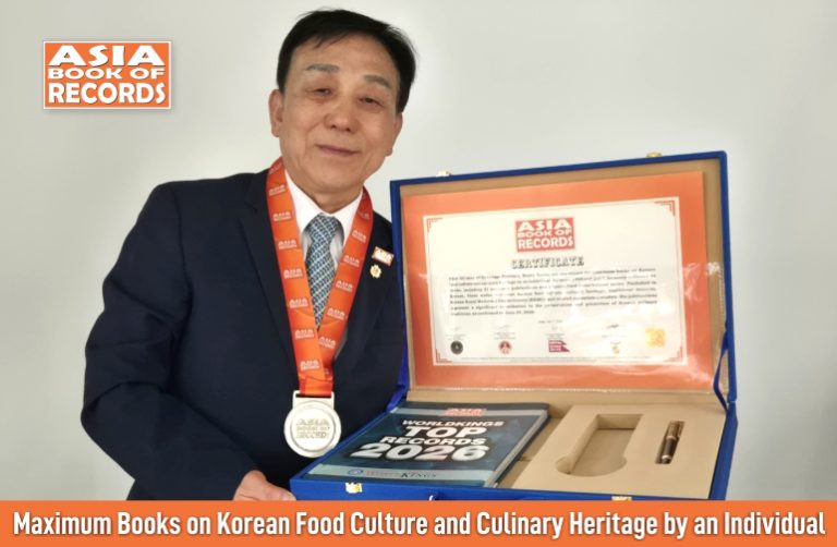 Maximum Books on Korean Food Culture and Culinary Heritage by an Individual Maximum Books on Korean Food Culture and Culinary Heritage by an Individual