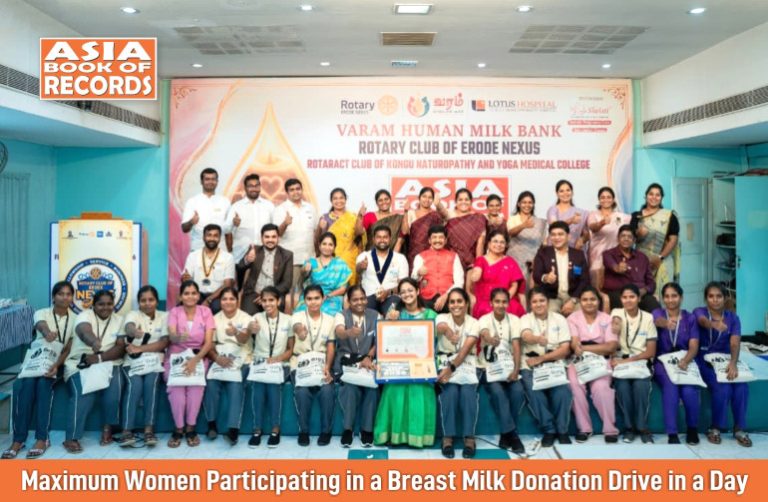 Maximum Women Participating in a Breast Milk Donation Drive in a Day Maximum Women Participating in a Breast Milk Donation Drive in a Day.