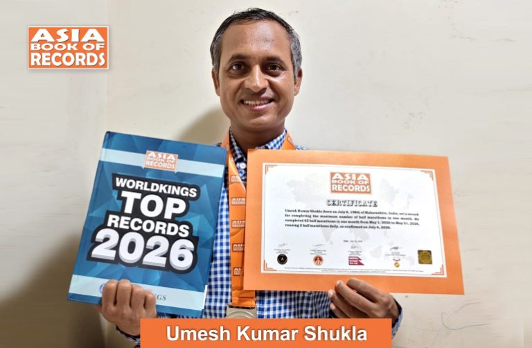 Image of Umesh Kumar Shukla, Maximum half marathons completed by an individual in one month.