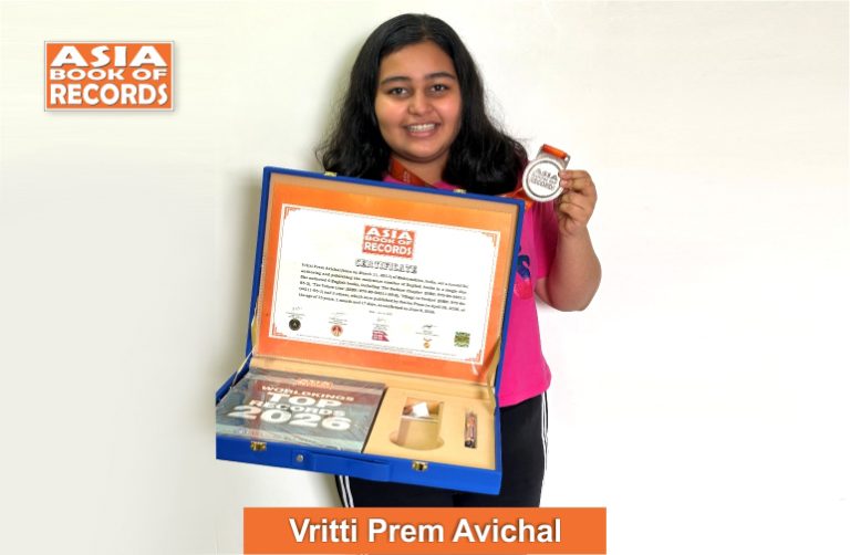 Maximum English books authored and published in a single day by a teen Pic of Vriti Prem Avichal, Maximum English books authored and published in a single day by a teen.