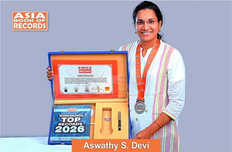 Maximum Malayalam poems written on Mahabharata episodes by an individual Pic of Aswathy S Devi, Maximum Malayalam poems written on Mahabharata episodes by an individual.