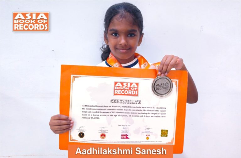 Maximum countries’ outline maps identified in one minute by a kid Image of Aadhilakshmi Sanesh, Maximum countries’ outline maps identified in one minute by a kid.
