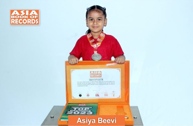 Longest duration to hold leg split pose by a toddler Pic of Aisya Beevi, Longest duration to hold leg split pose by a toddler.
