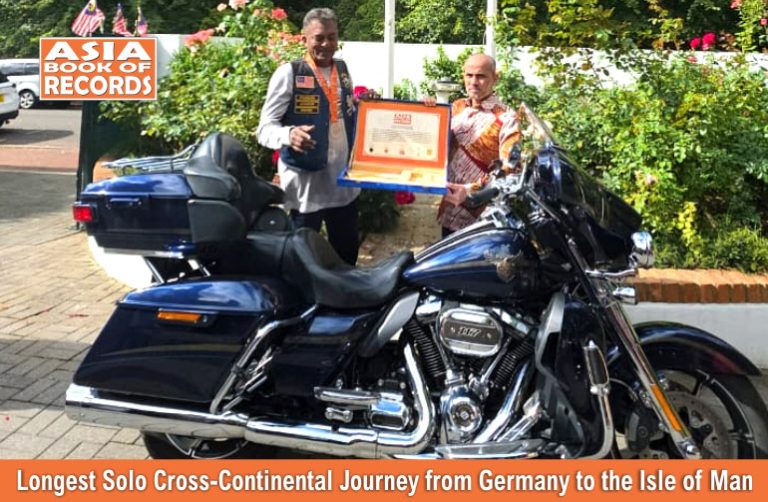 Longest Solo Cross-Continental Journey from Germany to the Isle of Man.