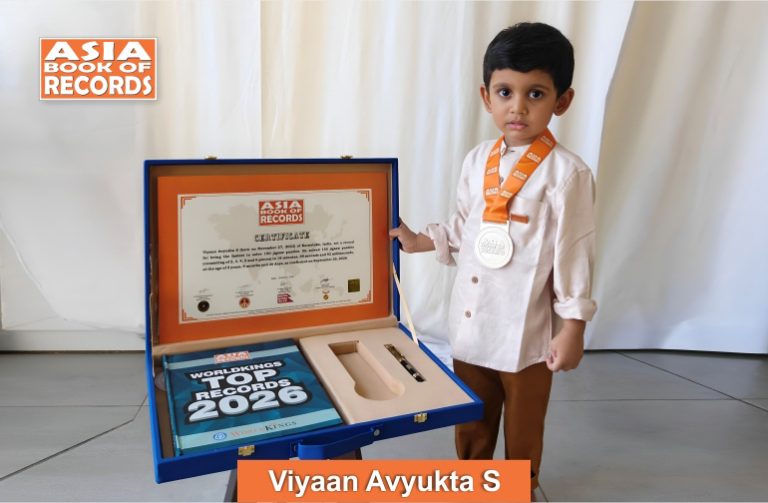 Fastest toddler to solve 150 jigsaw puzzles Pic of Viyaan Avyukt S. Fastest toddler to solve 150 jigsaw puzzles.