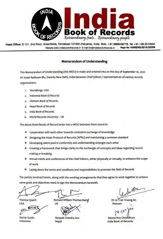 MOU with 6 Records Nations